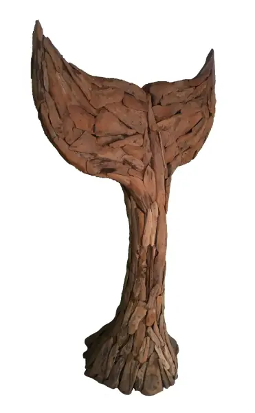 Product image of the product “Whale fin, approx. 250cm height, made from teak root pieces ”
